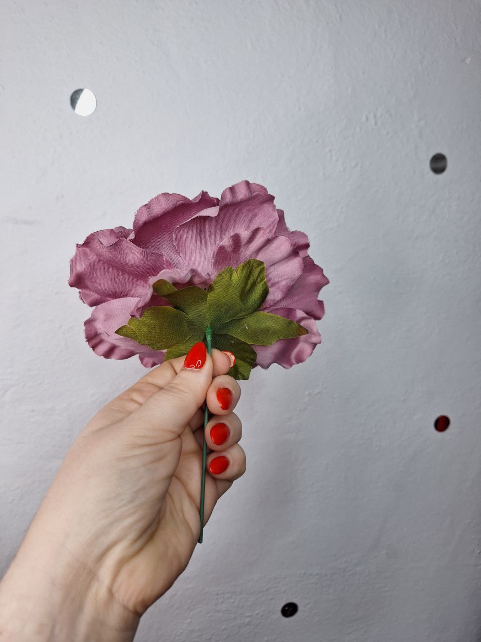 Peonia flor flamenca mediana rosa palo
