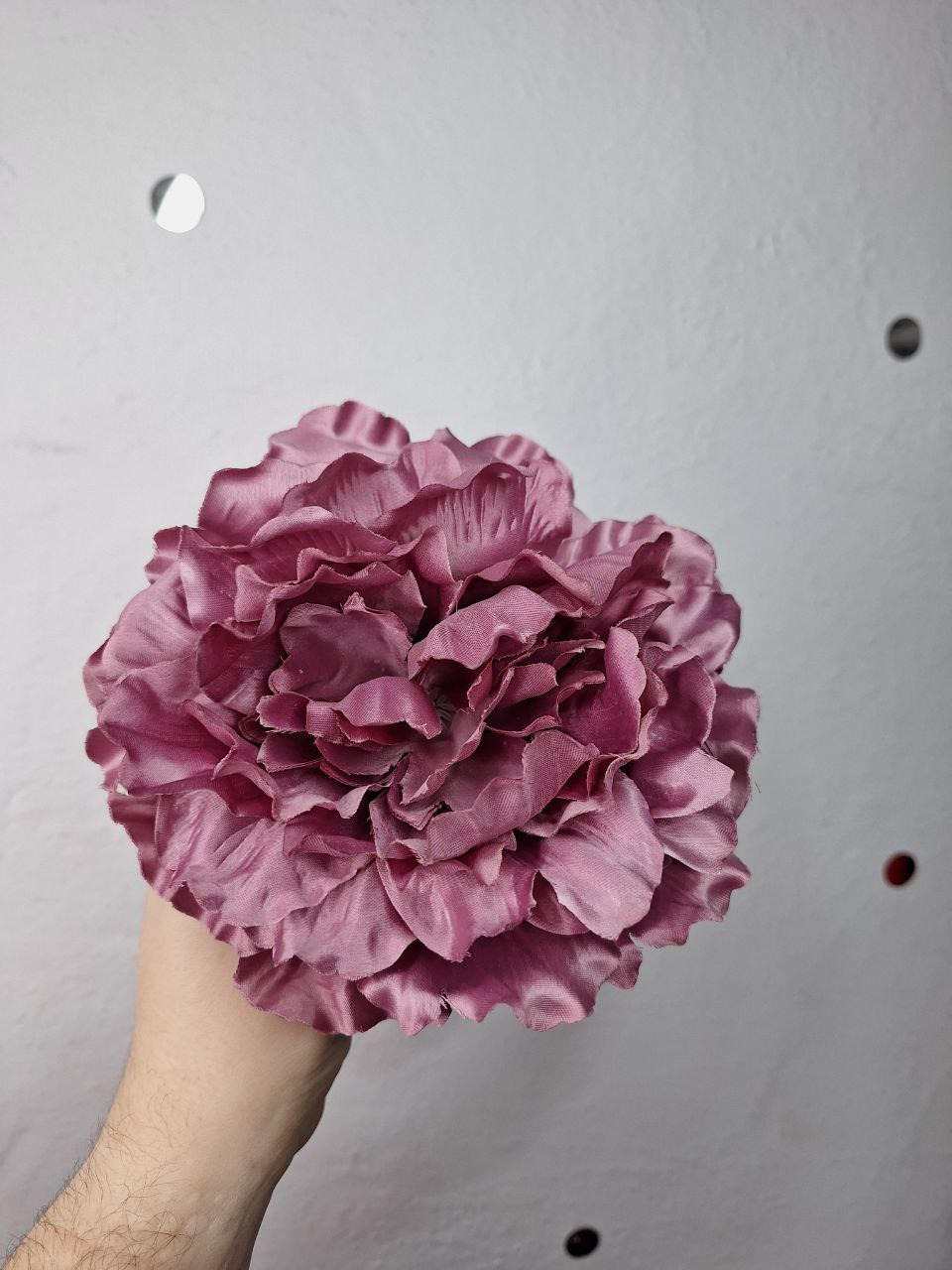 Peonia flor flamenca mediana rosa palo